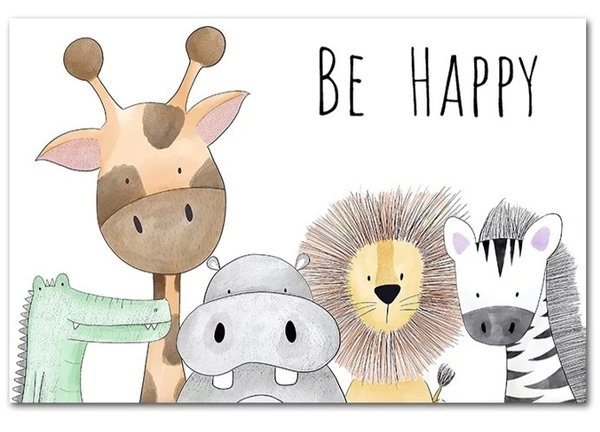 Poster canvas A3 'Be happy'