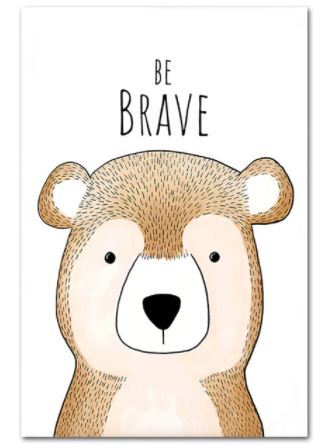 Poster canvas A3 'Be brave'